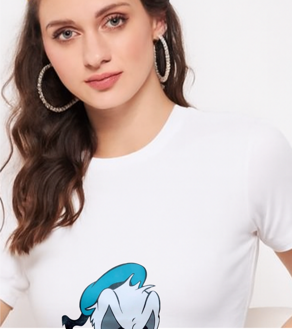 Women character tshirt, fabric in pure Cotton with lycra.