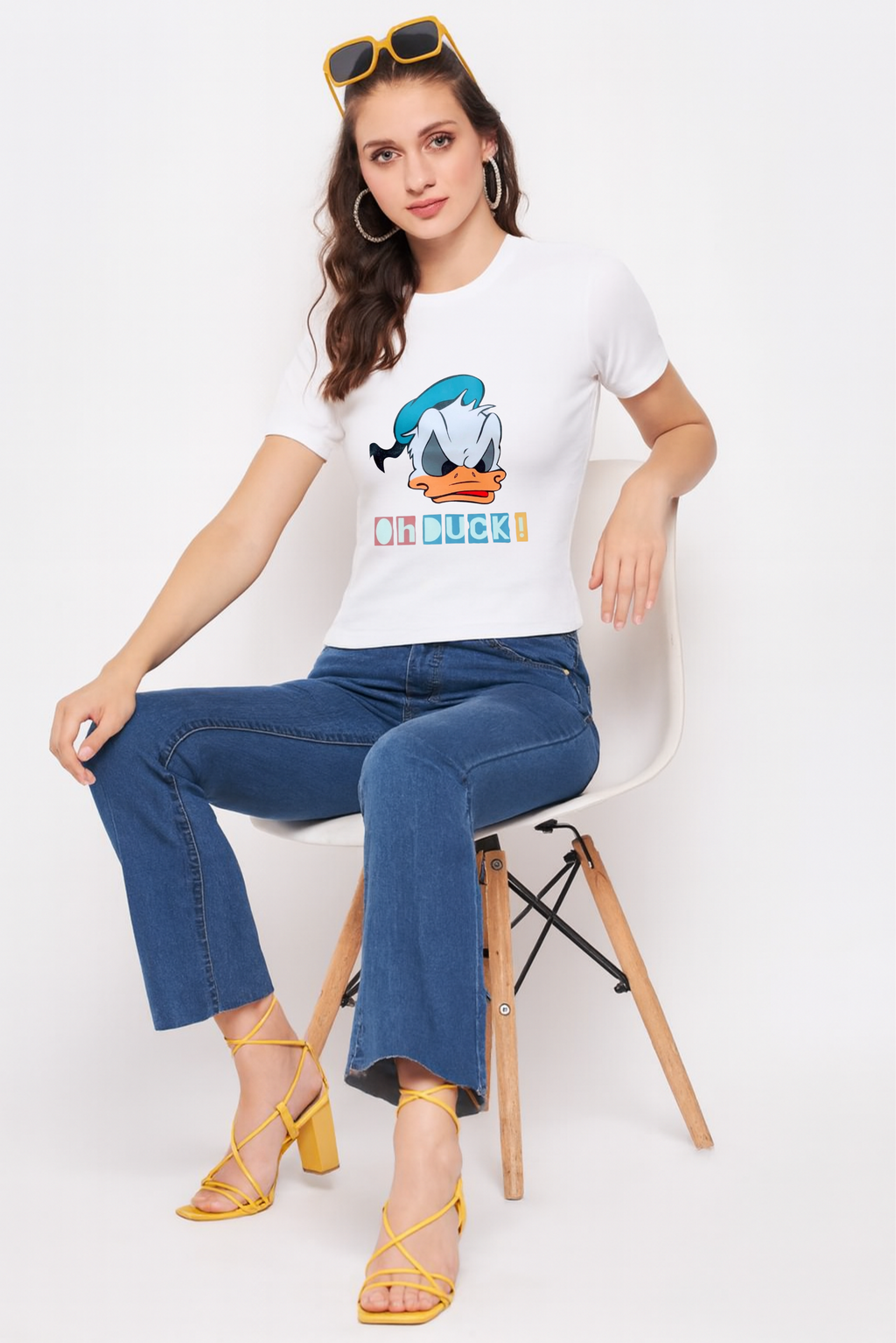 Women character tshirt, fabric in pure Cotton with lycra.